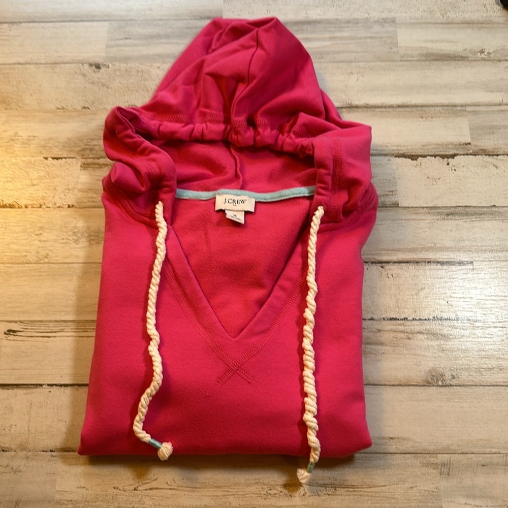 J Crew Factory Hot Pink Cropped Hoodie